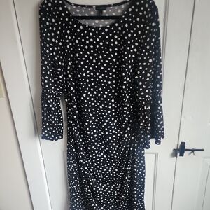 Talbots Black and White Long Sleeve Dress